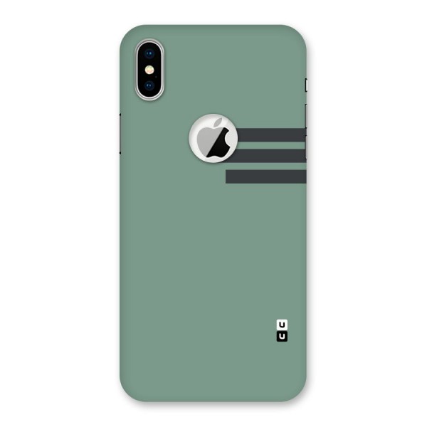 Solid Sports Stripe Back Case for iPhone XS Logo Cut