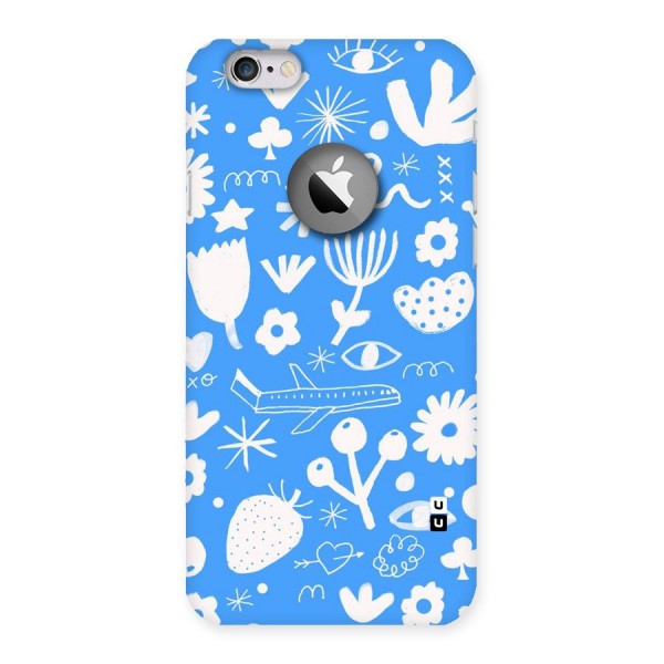 Space Blue Pattern Back Case for iPhone 6 Logo Cut