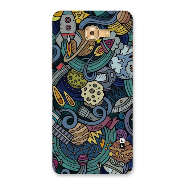 Space Pattern Blue Back Case for Galaxy C9 Pro