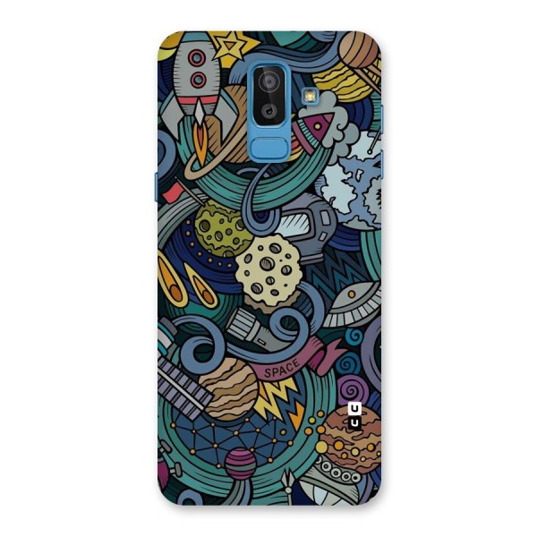 Space Pattern Blue Back Case for Galaxy J8