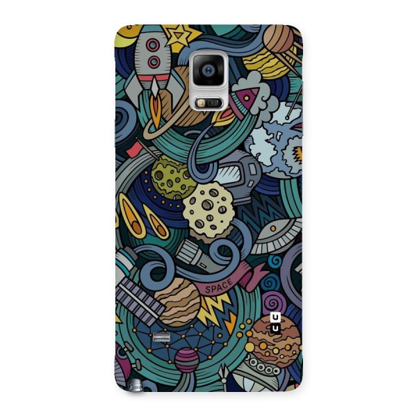 Space Pattern Blue Back Case for Galaxy Note 4