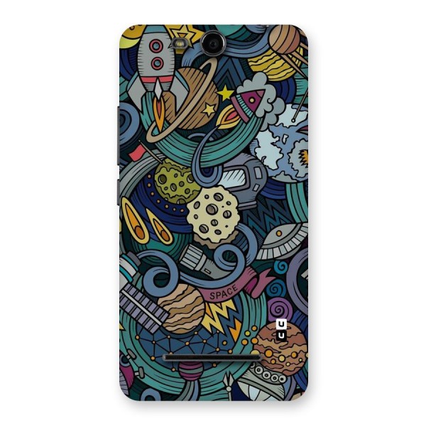 Space Pattern Blue Back Case for Micromax Canvas Juice 3 Q392