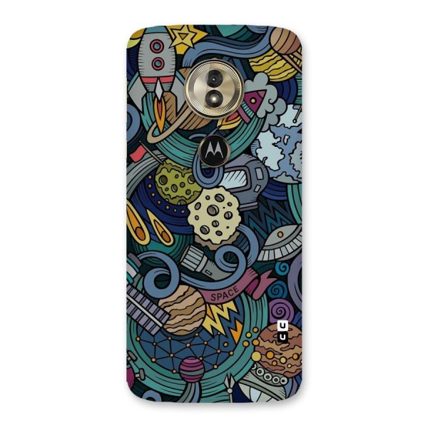 Space Pattern Blue Back Case for Moto G6 Play