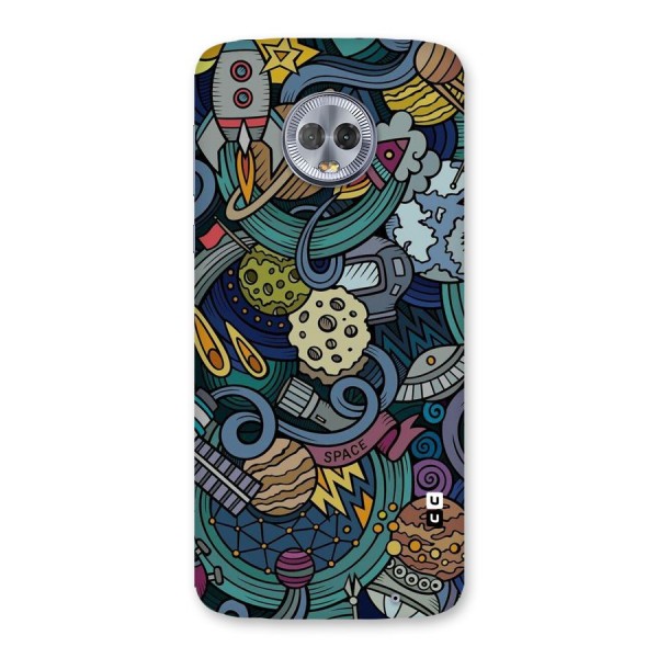 Space Pattern Blue Back Case for Moto G6 Plus
