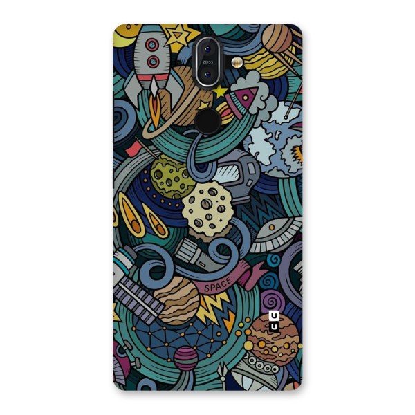 Space Pattern Blue Back Case for Nokia 8 Sirocco