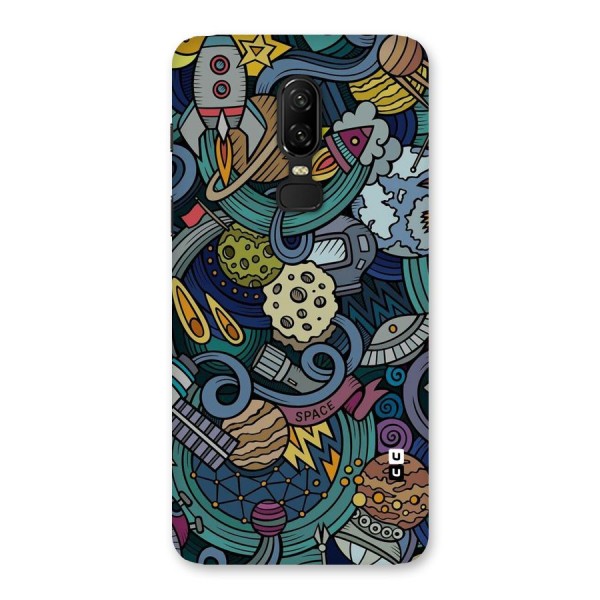 Space Pattern Blue Back Case for OnePlus 6