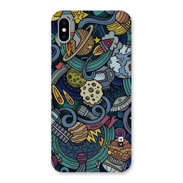 Space Pattern Blue Back Case for iPhone X