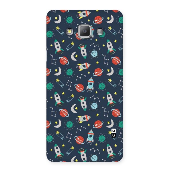 Space Rocket Pattern Back Case for Galaxy A7