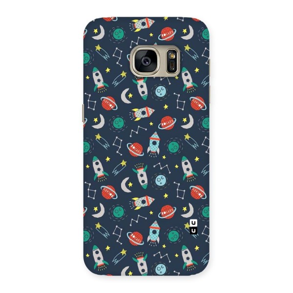 Space Rocket Pattern Back Case for Galaxy S7