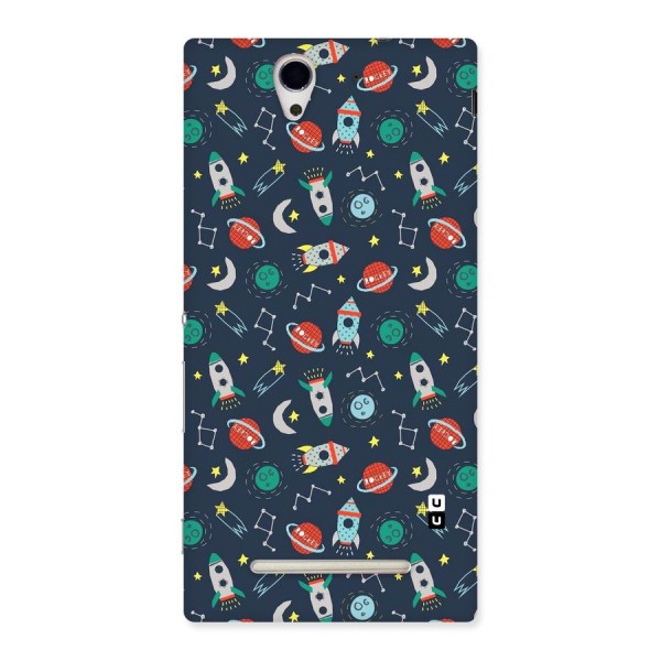 Space Rocket Pattern Back Case for Sony Xperia C3