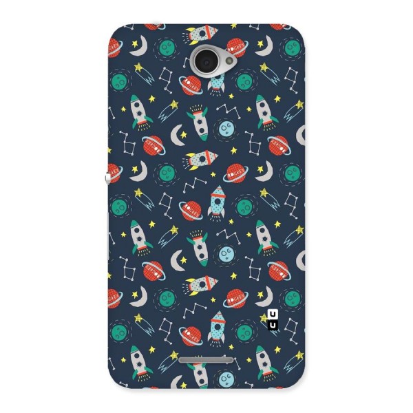 Space Rocket Pattern Back Case for Sony Xperia E4