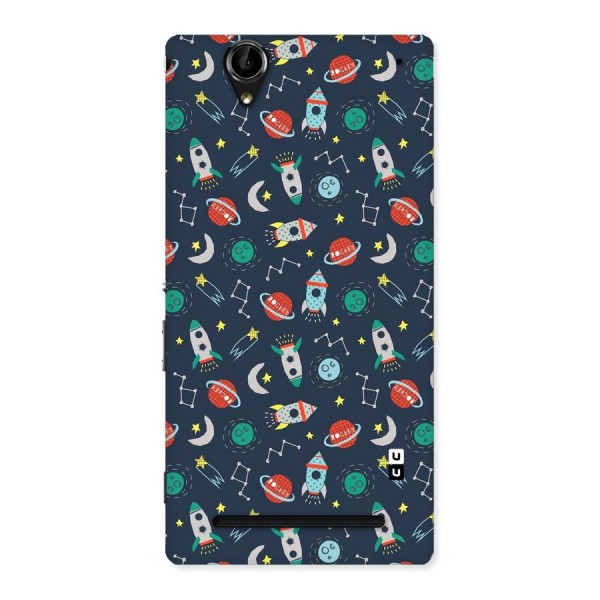 Space Rocket Pattern Back Case for Sony Xperia T2