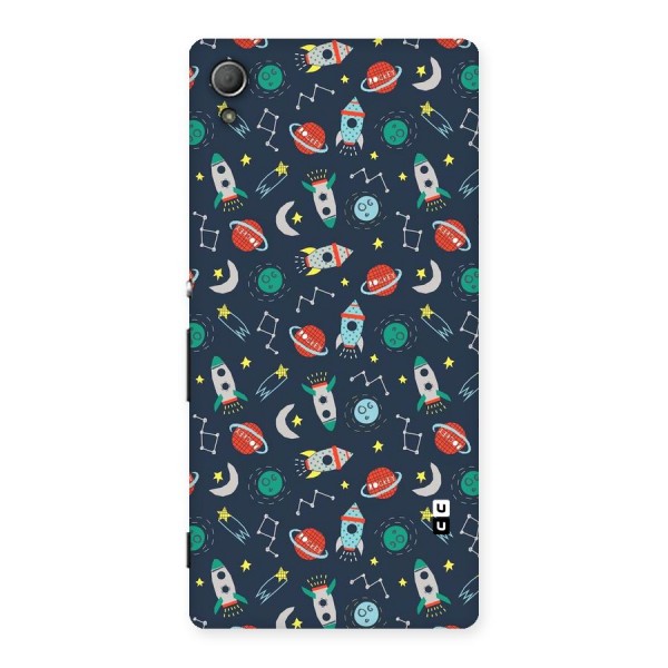 Space Rocket Pattern Back Case for Xperia Z4