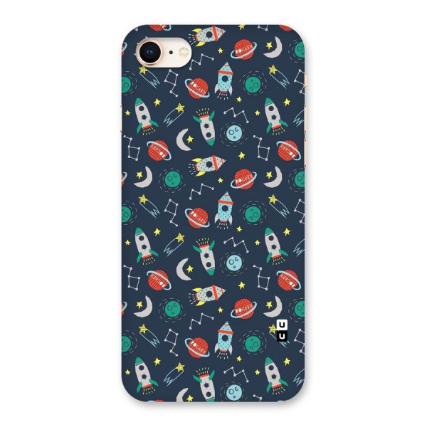 Space Rocket Pattern Back Case for iPhone 8