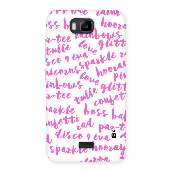Sparkle Love Back Case for Honor Bee