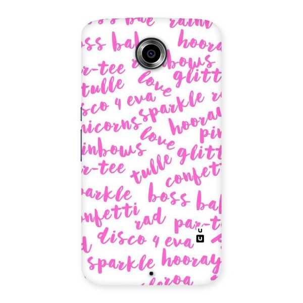 Sparkle Love Back Case for Nexsus 6