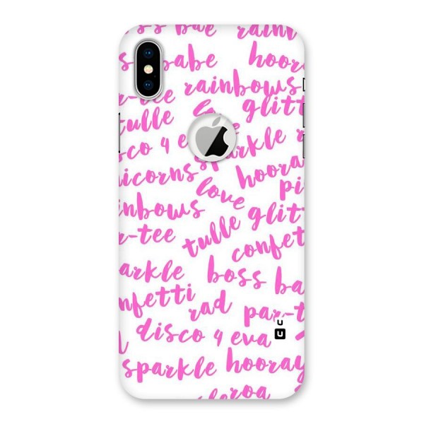 Sparkle Love Back Case for iPhone XS Logo Cut