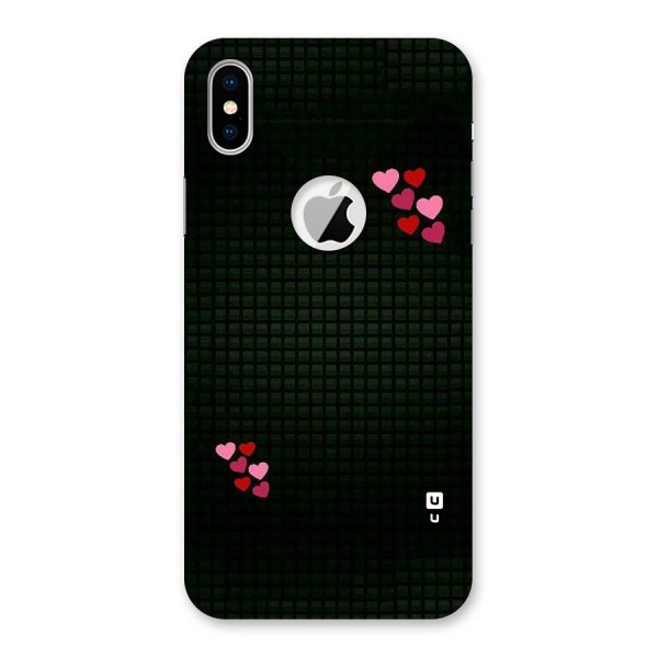 Square and Hearts Back Case for iPhone X Logo Cut