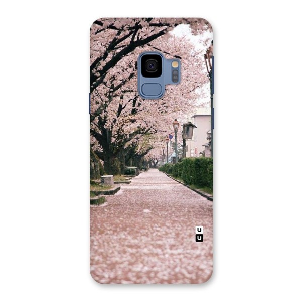 Street In Pink Flowers Back Case for Galaxy S9