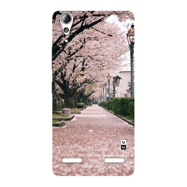 Street In Pink Flowers Back Case for Lenovo A6000