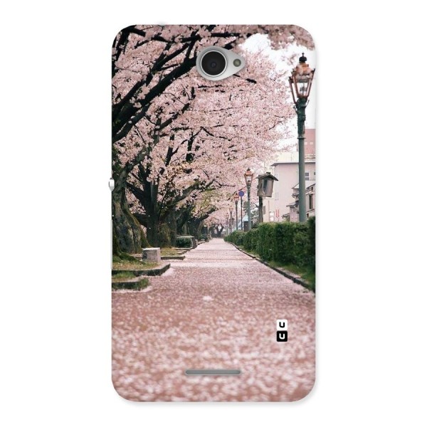 Street In Pink Flowers Back Case for Sony Xperia E4