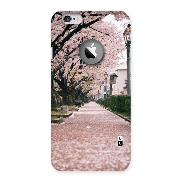 Street In Pink Flowers Back Case for iPhone 6 Logo Cut