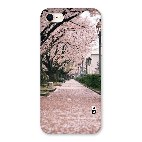 Street In Pink Flowers Back Case for iPhone 8