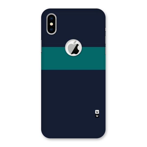 Stripe Block Back Case for iPhone XS Logo Cut