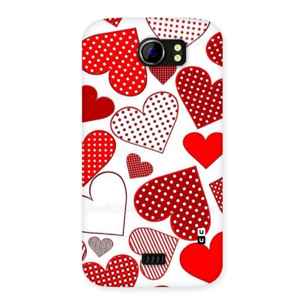Style Hearts Back Case for Micromax Canvas 2 A110