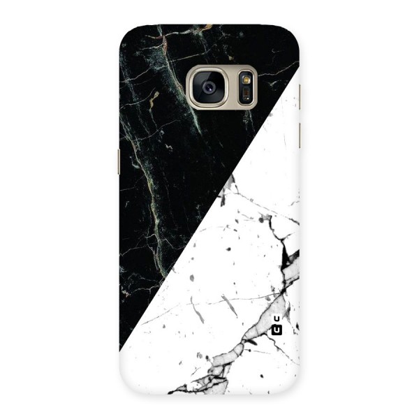 Stylish Diagonal Marble Back Case for Galaxy S7