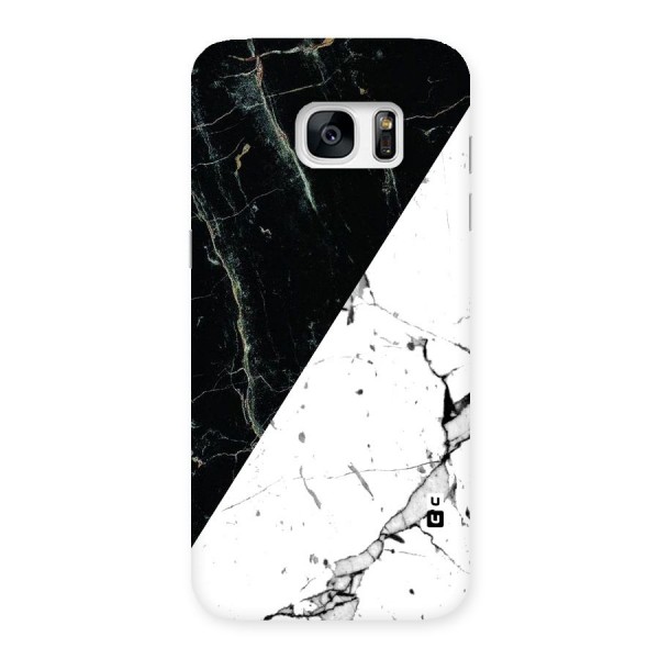 Stylish Diagonal Marble Back Case for Galaxy S7 Edge