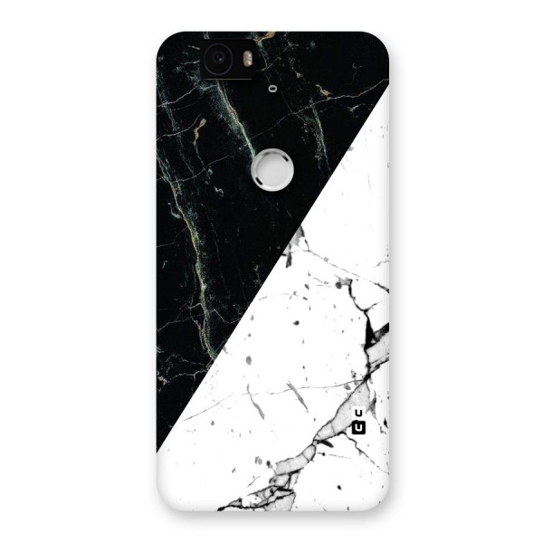 Stylish Diagonal Marble Back Case for Google Nexus-6P
