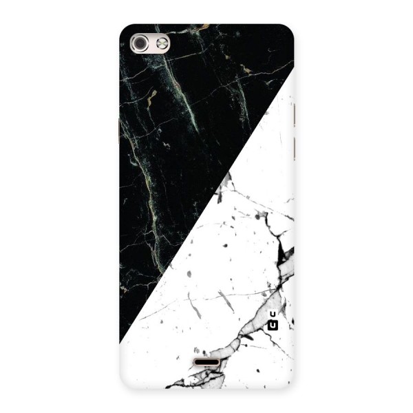 Stylish Diagonal Marble Back Case for Micromax Canvas Silver 5