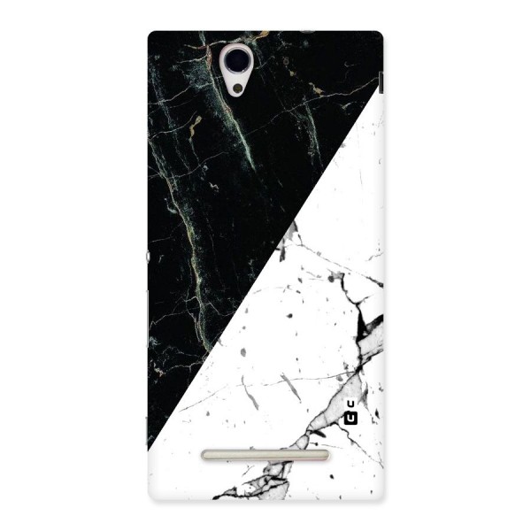 Stylish Diagonal Marble Back Case for Sony Xperia C3