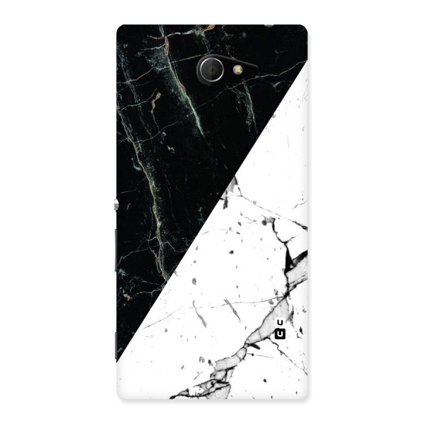 Stylish Diagonal Marble Back Case for Sony Xperia M2