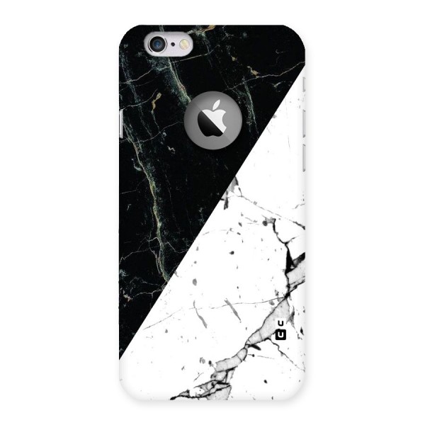 Stylish Diagonal Marble Back Case for iPhone 6 Logo Cut