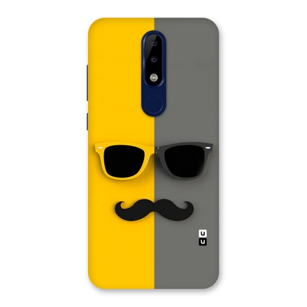 Sunglasses and Moustache Back Case for Nokia 5.1 Plus