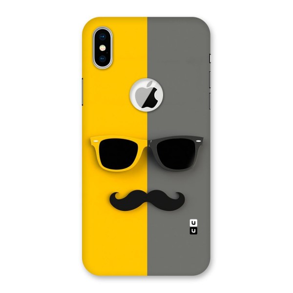 Sunglasses and Moustache Back Case for iPhone X Logo Cut