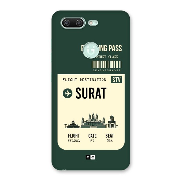 Surat Boarding Pass Back Case for Gionee S10