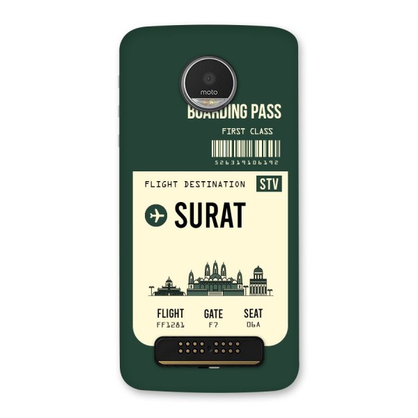 Surat Boarding Pass Back Case for Moto Z Play