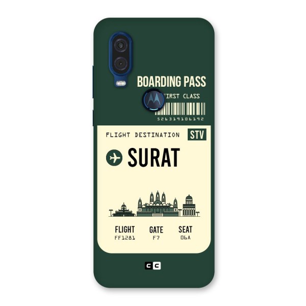 Surat Boarding Pass Back Case for Motorola One Vision