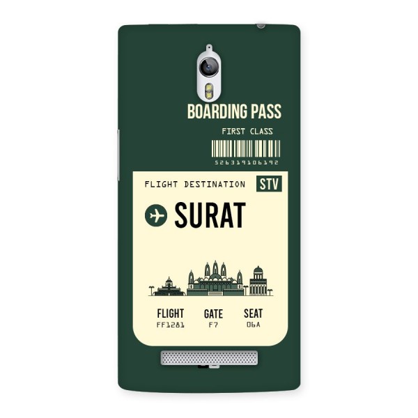 Surat Boarding Pass Back Case for Oppo Find 7