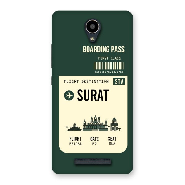 Surat Boarding Pass Back Case for Redmi Note 2