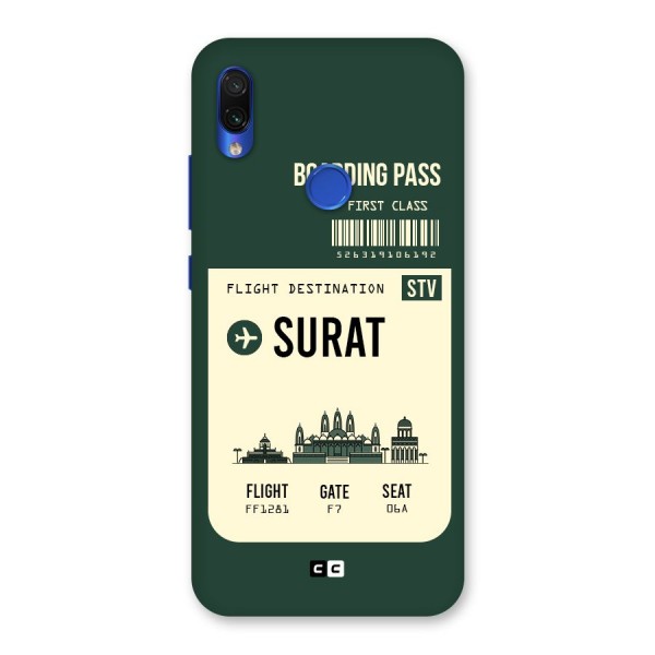Surat Boarding Pass Back Case for Redmi Note 7S