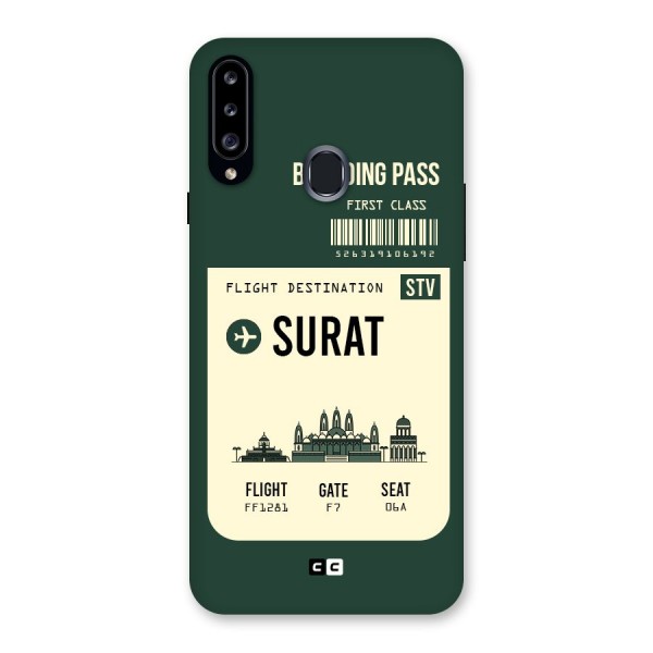 Surat Boarding Pass Back Case for Samsung Galaxy A20s