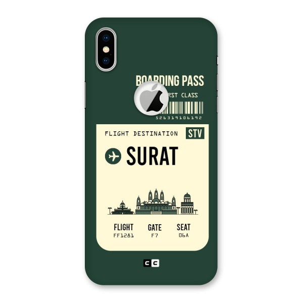 Surat Boarding Pass Back Case for iPhone XS Logo Cut