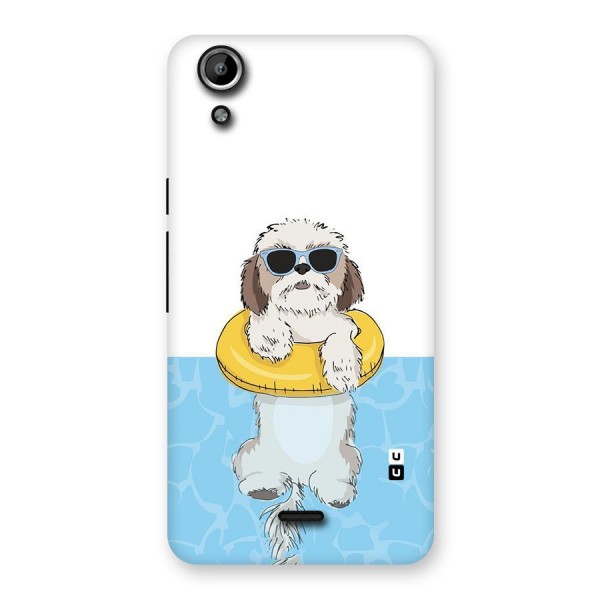 Swimming Doggo Back Case for Micromax Canvas Selfie Lens Q345