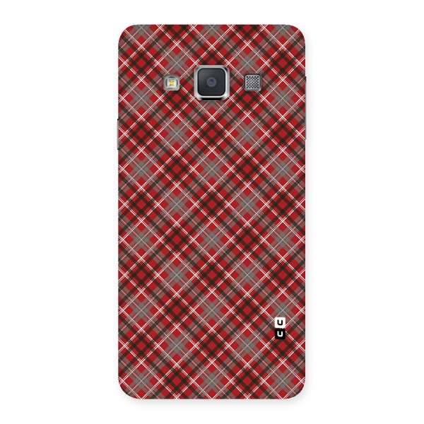 Textile Check Pattern Back Case for Galaxy A3