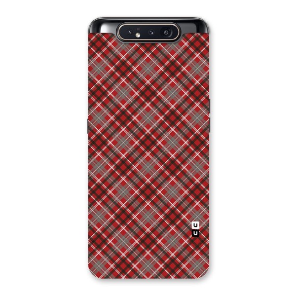 Textile Check Pattern Back Case for Galaxy A80