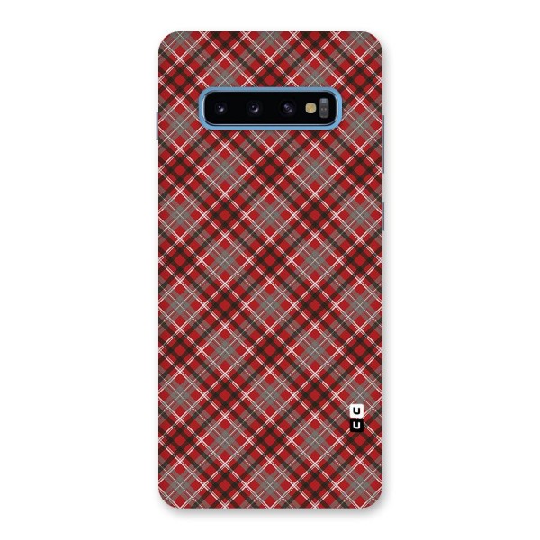 Textile Check Pattern Back Case for Galaxy S10 Plus